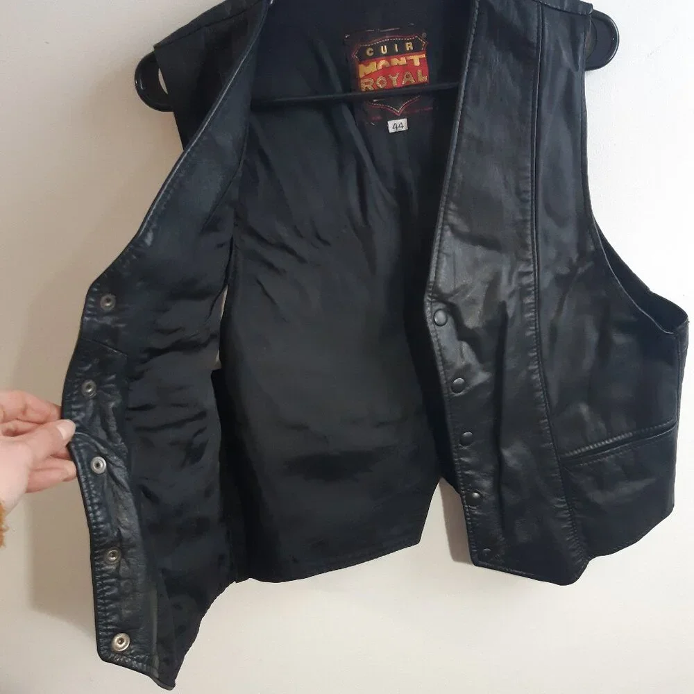 Cuir Mont-Royal Vintage Genuine Leather Bolero Jacket - Slim Fit -Made in Canada - Picture 5 of 13